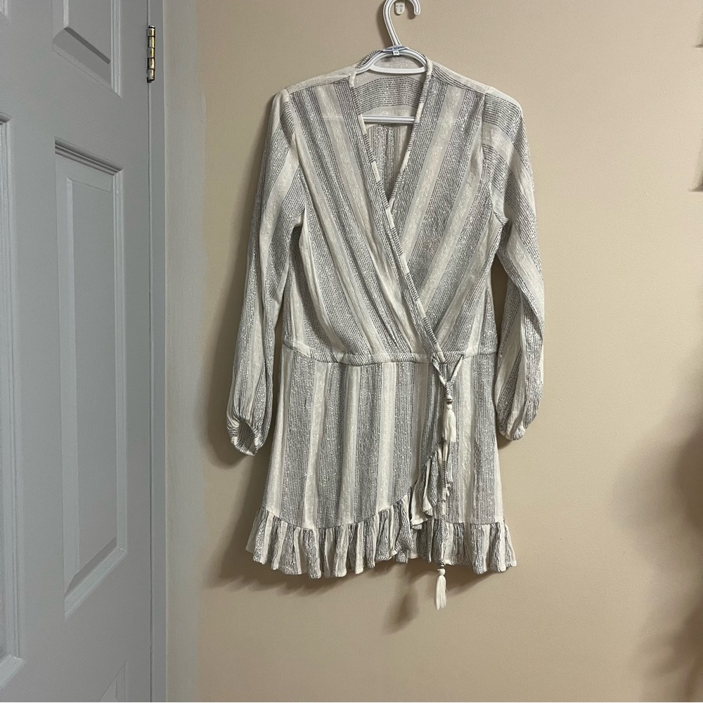 Blue Island Gray and White Swim Coverup